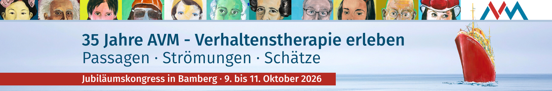Header Banner für die Konferenz: Jubiläumskongress der Arbeitsgemeinschaft für Verhaltensmodifikation e.V. . Diese geht vom 9. Oktober 2026 bis 11. Oktober 2026 in Welcome Kongresshotel Bamberg.
